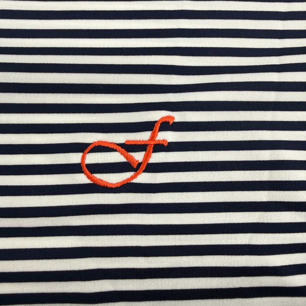 RLX Ralph Lauren Mens Striped Performance Golf Polo Shirt Navy White Large - Picture 5 of 10